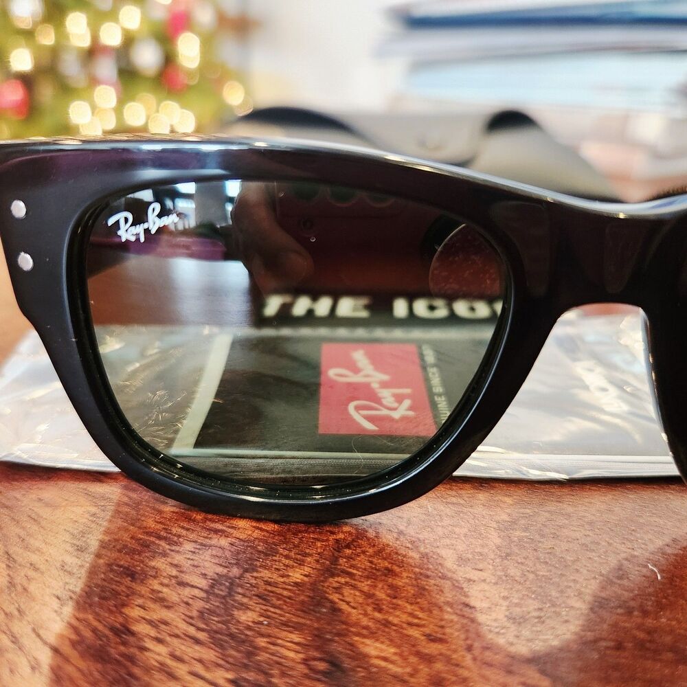 Ray-Ban Mega Wayfarer RB0840S 901/31 Black with G15 Lens Sunglasses NEW